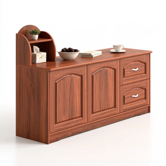 Meuble de rangement en bois, coloris brun naturel