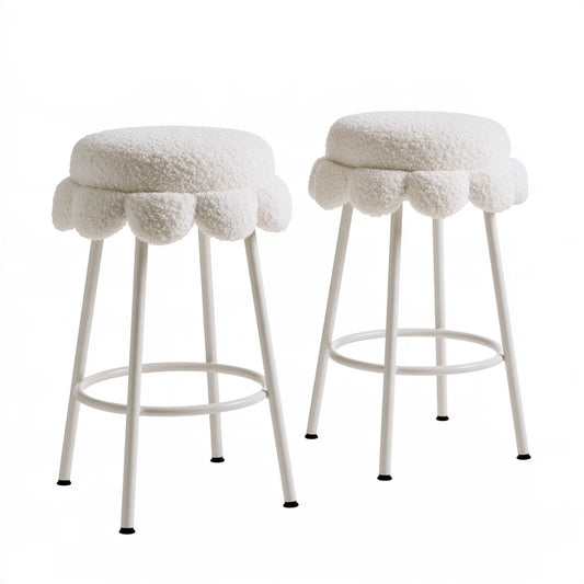 Ensemble de deux tabourets de bar aux lignes épurées, coloris gris
